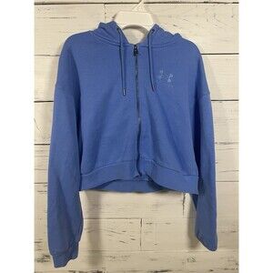 Under Armour Women’s Cropped Full Zip Hoodie Blue Size S Loose Fit